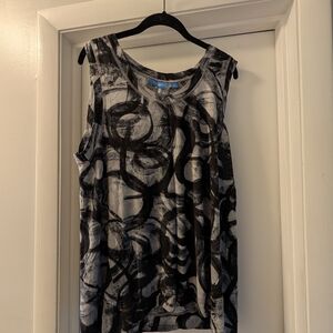 Simply Vera Vera Wang Artistic Black and Gray Tank Top